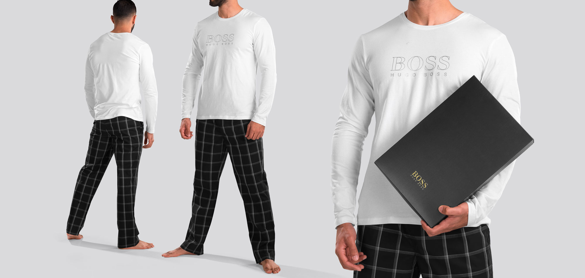 Boss Urban Long Pyjama Set 523-Zwart/Wit (908)-L