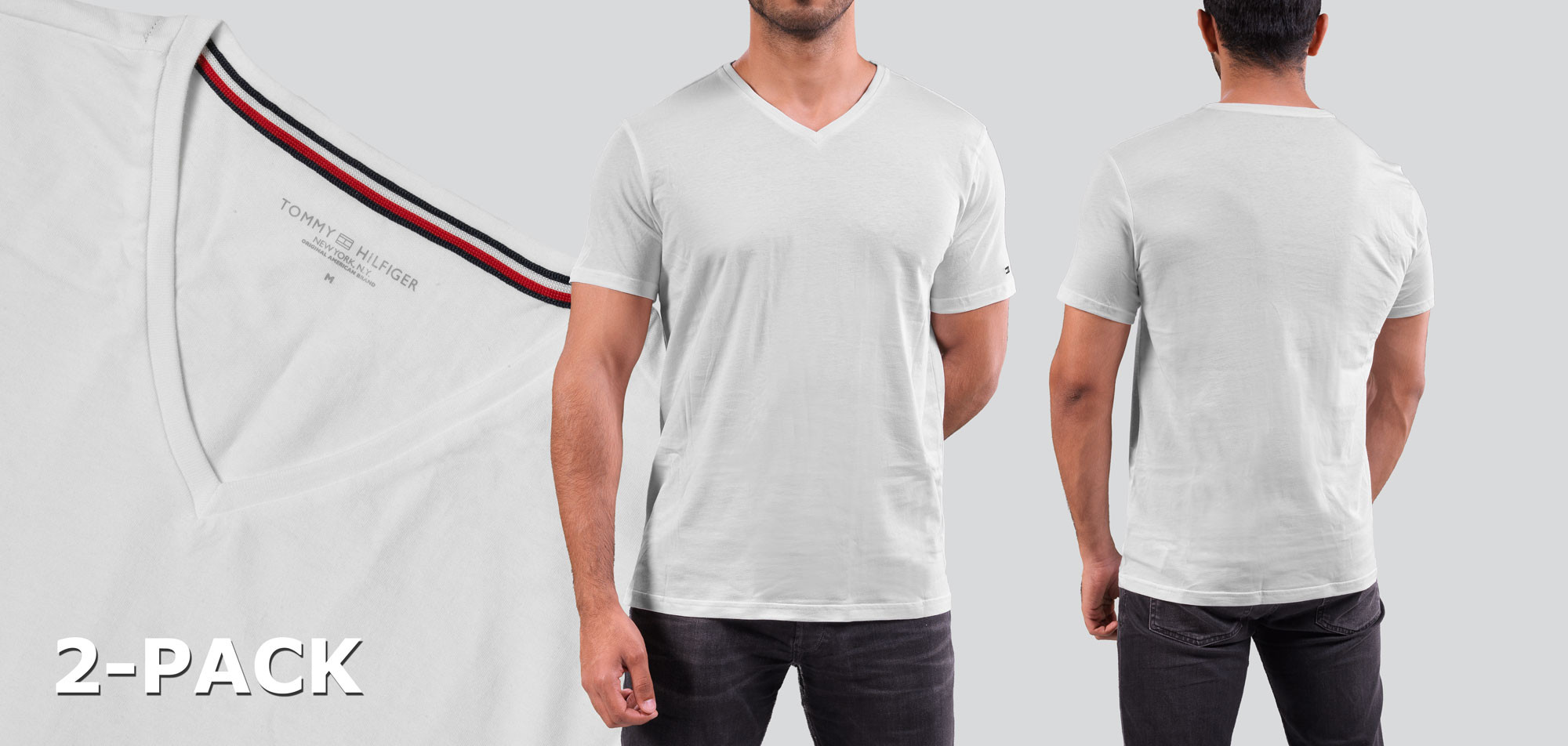 Tommy Hilfiger V-Neck T-Shirt 2-Pack 029, color Nee