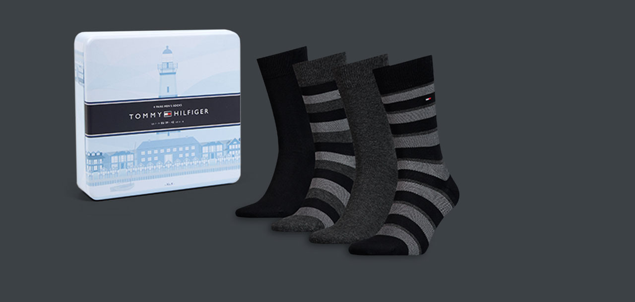Tommy Hilfiger Men Stripe Socks Giftbox 4-Pack 001