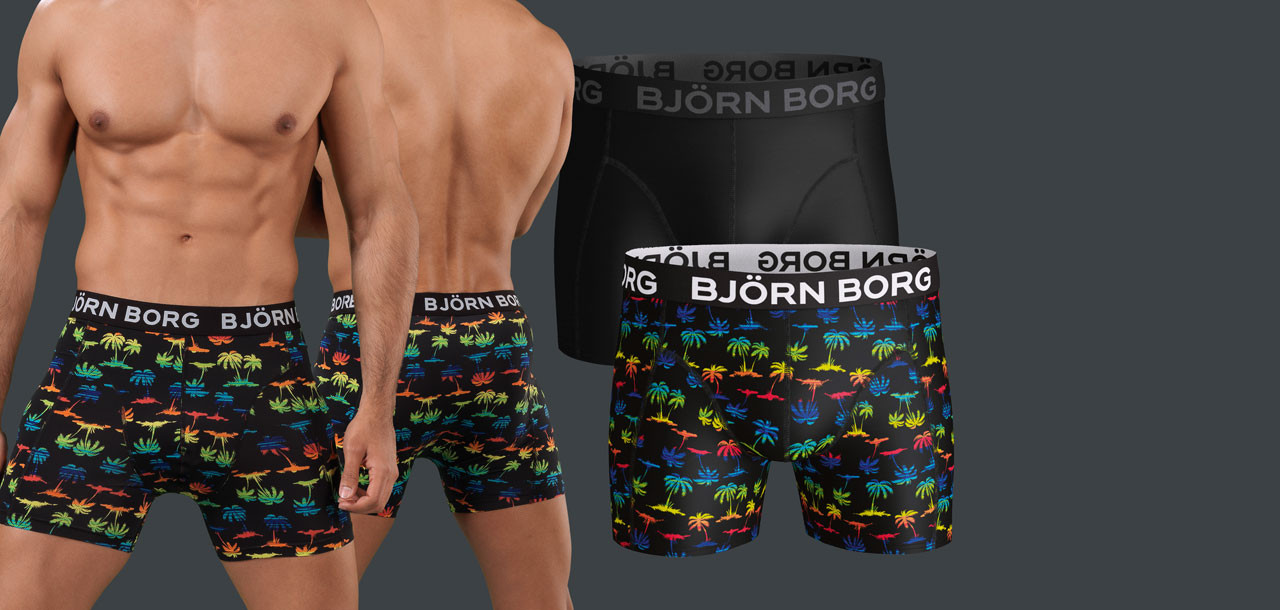 Bjorn Borg Rainbow Palm Boxershort 2-Pack 1158, color Nee
