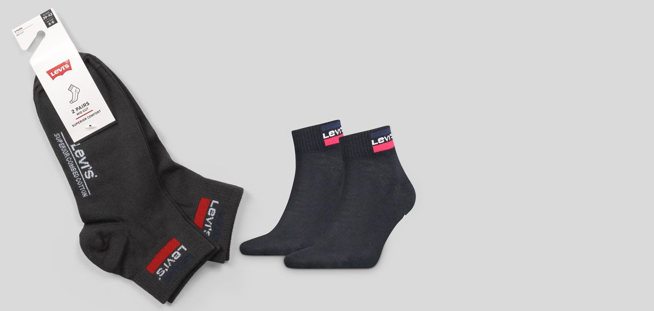 Levi_s Mid Cut Sportswear Logo Socks 2-Pack 4001