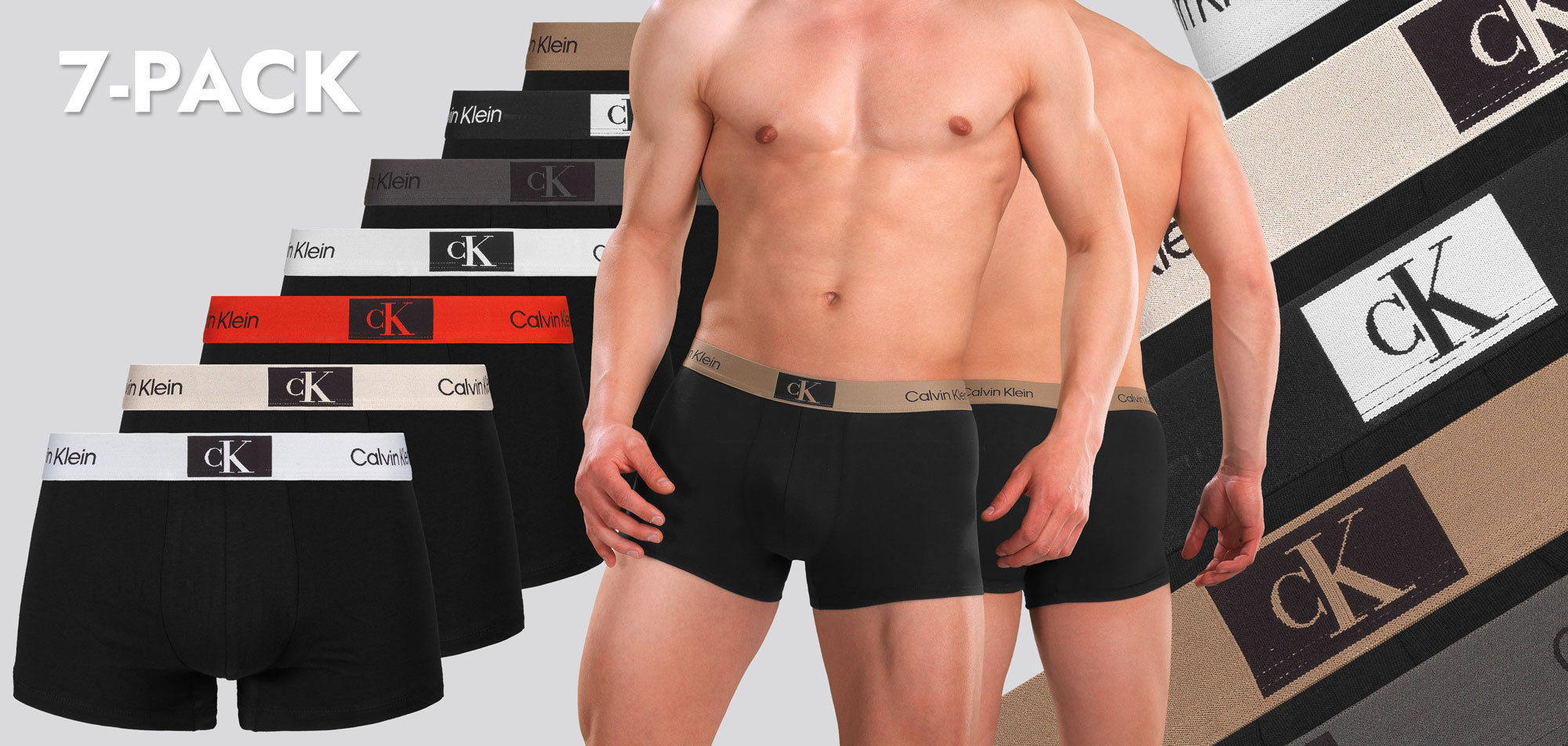 Calvin Klein Trunk 7-Pack NB3582A 1996, color Nee