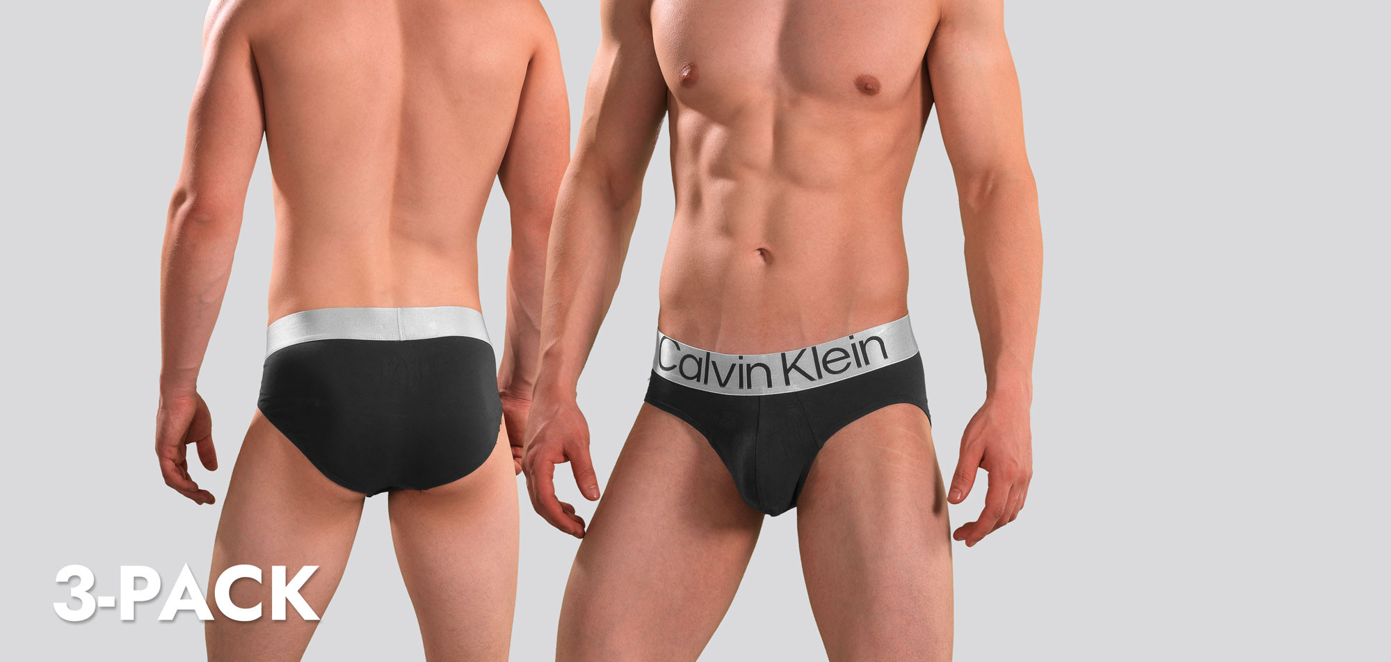 Calvin Klein Hip Brief 3-Pack NB3129A Reconsidered Steel, color Nee