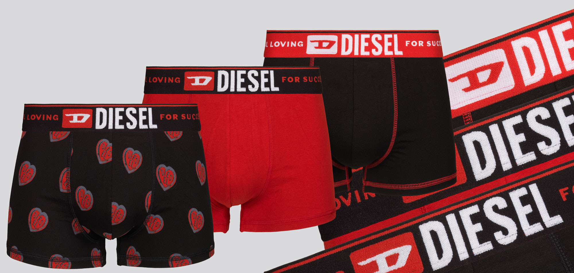 Diesel Boxershort 3-Pack SIAX Damien Valentine, color Nee