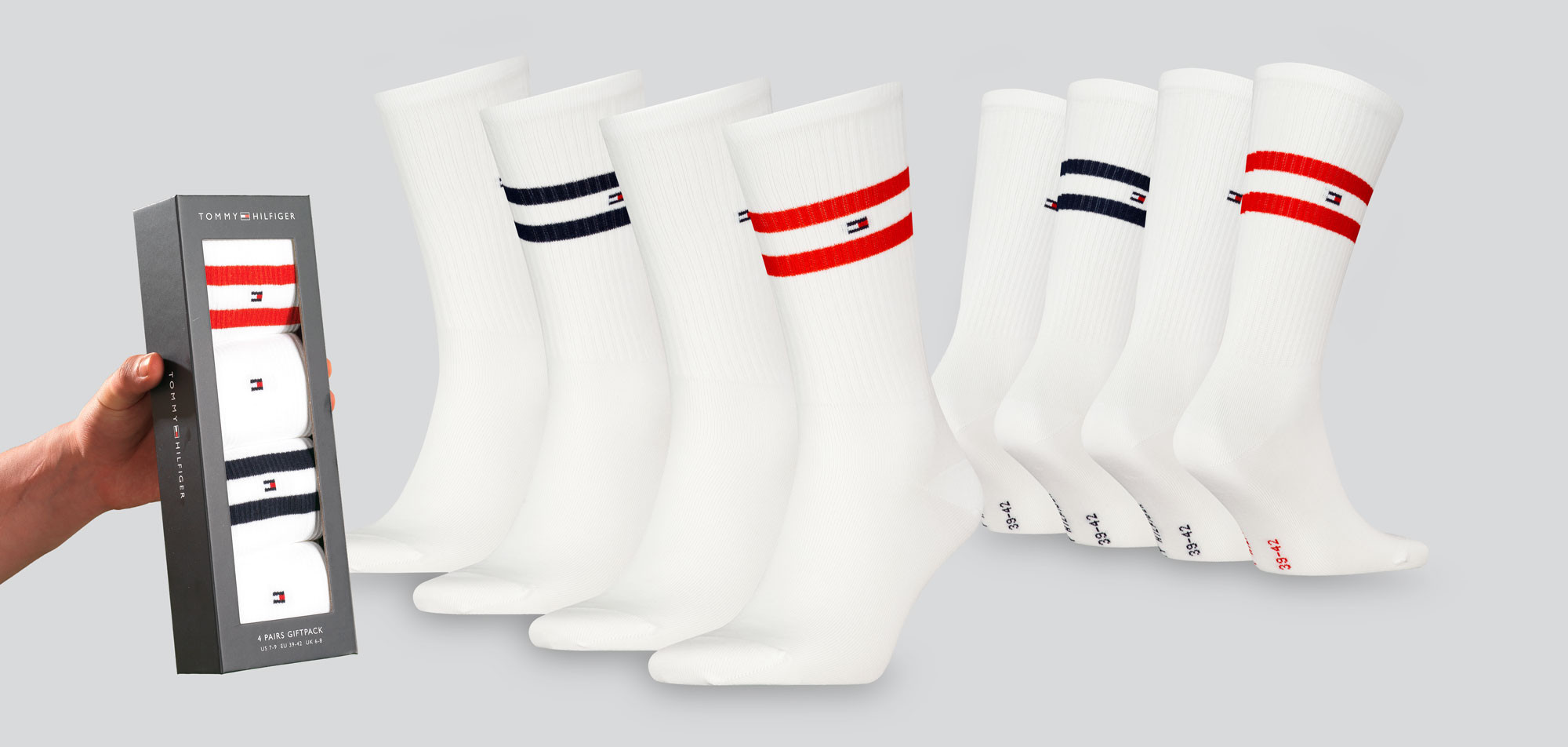 Tommy Hilfiger Socks 4-Pack 433 Sport Stripe Giftbox, color Nee